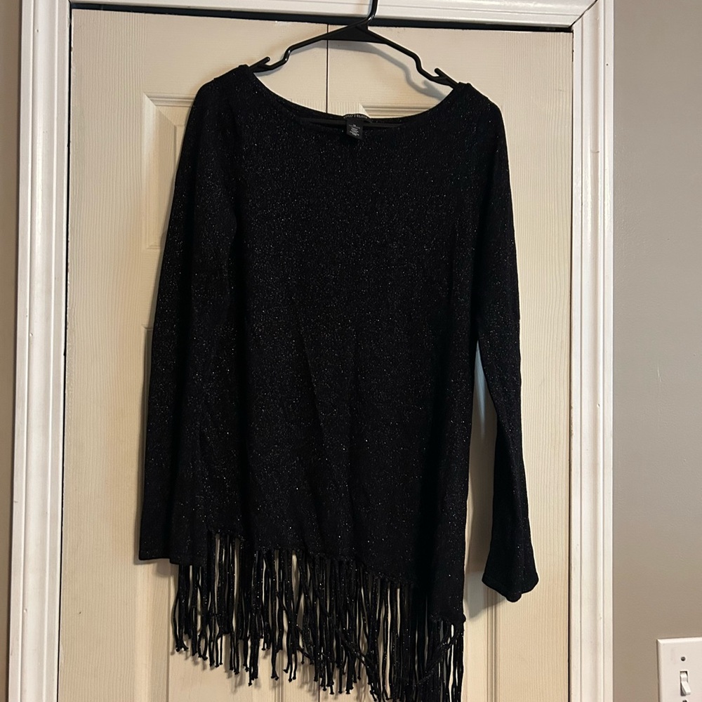 🔥White House Black Market Glittery Black Sweater